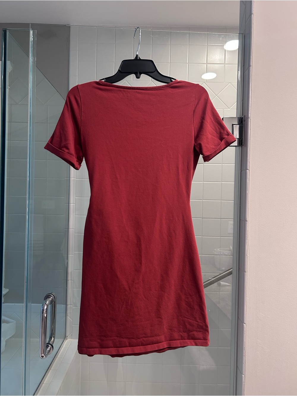 Sezane Pipa Short Sleeve Tie-Waist Dress in Deep Red (Sienna - XS) - Picture 2 of 6